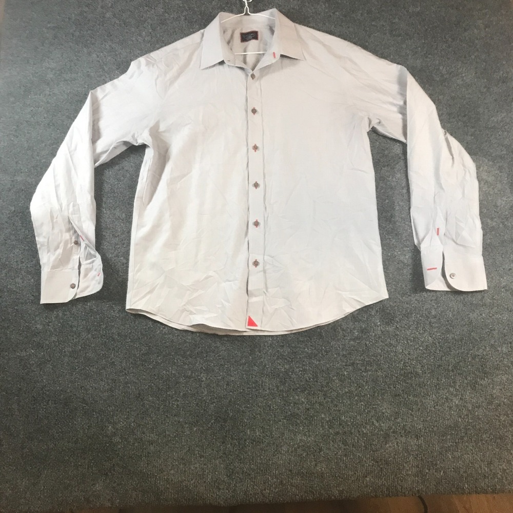 UNTUCKit Wrinkle Free Shirt Mens Large Gray Cotton Collared Slim Fit Button Up